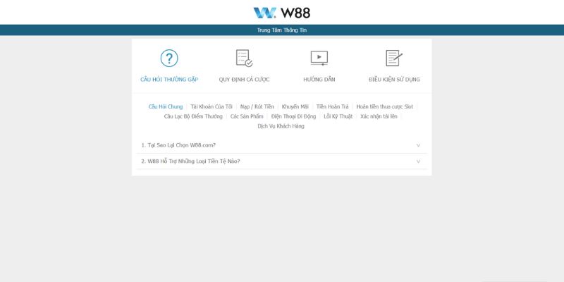 W88 34 Giải đáp những thắc mắc thường gặp về W88