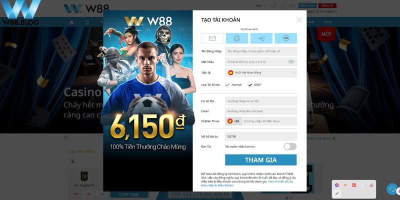 W88 35 Xác thực tài khoản khi tham gia W88